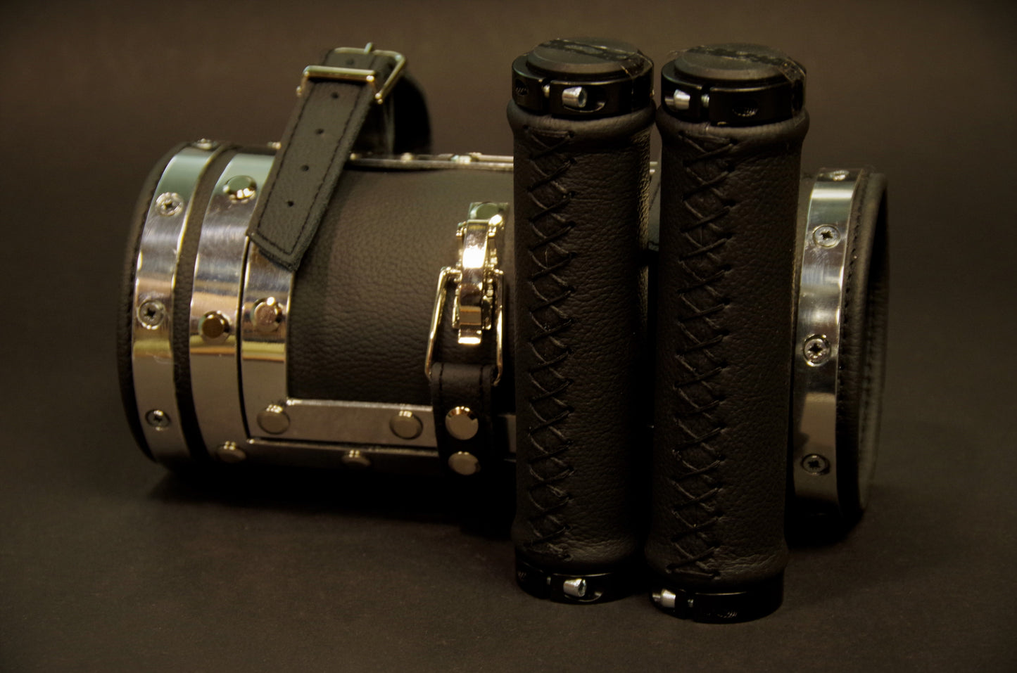Bicycle bag with leather handles